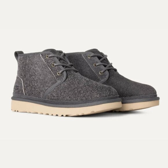 UGG Men\'s Neumel Shaggy Suede Shoes in Dark Grey Sz 9 main image 6
